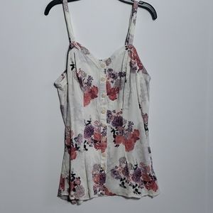 Torrid Cream Floral Top